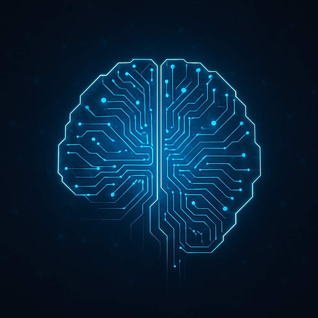 Abstract AI brain composed of circuits